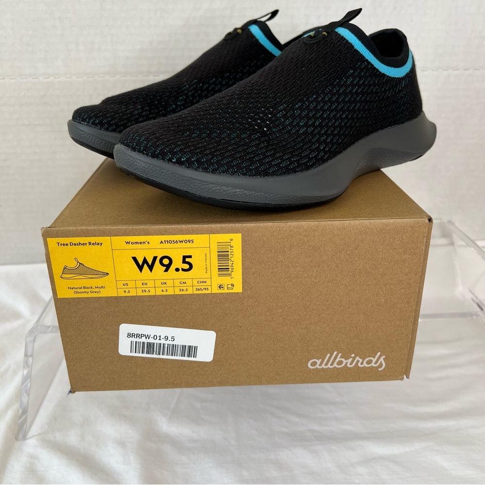 Allbirds Tree Dasher Relay Slip-on, Black/Multi, Women’s 9.5, NIB